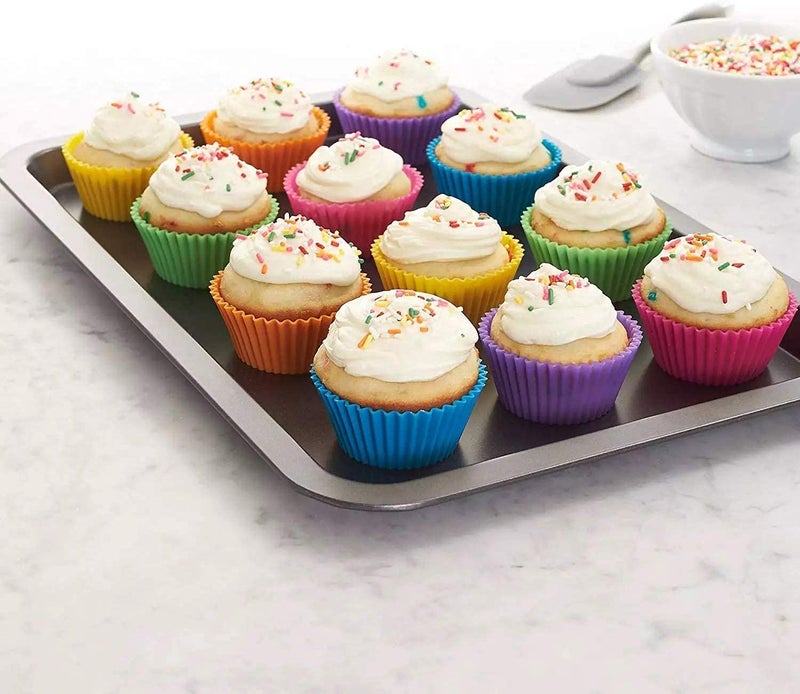 Vitrix Kitchenware Cupcake Liners - Reusable Silicone Cupcake Baking Cups - Non-Stick Baking Muffins Mold - Use As Lunch Box Dividers - Set of 12 Kitchen Accessories - Great Gift Idea - Image 2